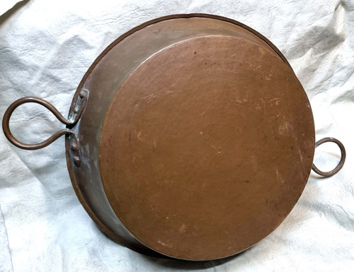 Antigua Paila Olla Paellera De Cobre Estañado Grande 43 Cm 