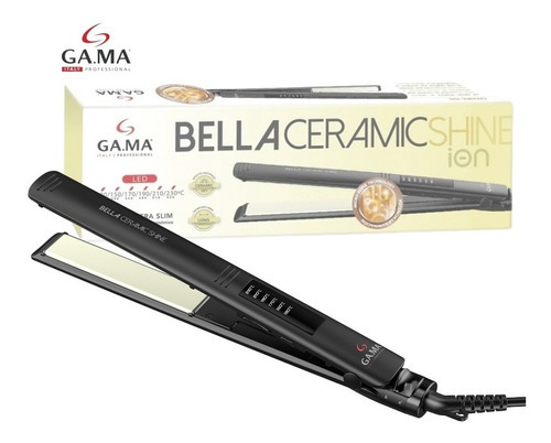 Plancha Alaciadora Bell Ceramic Shine Gama Italy Color Negro