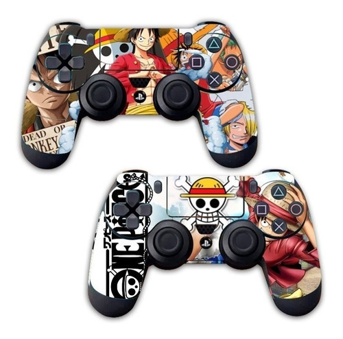 Kit 2 Skin Controle Playstation 4 Ps4 Fat Slim Pro One Piece