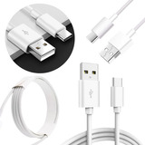 Cable Cargador Usb Reforzado Tipo C Para Android Turbo, Color Blanco