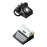 Mini Teléfono Y Máquina De Escribir En Miniatura Para Casa