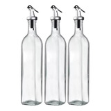 Pack 3 Botellas Para Aceite Vinagre Y Soya 250 Ml