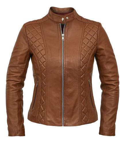 Campera Cuero Mujer Abrigo Chaqueta Premium Vestir Briganti