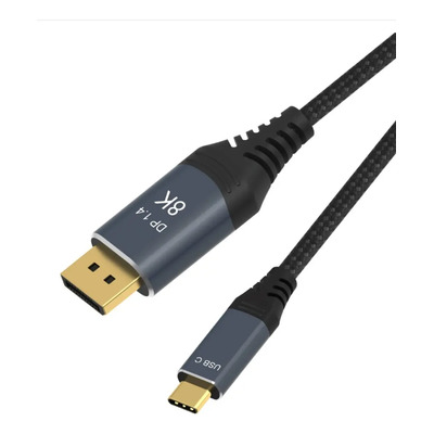 Cabo Usb Tipo C Para Displayport 4k 144hz E 8k Thunderbolt 3