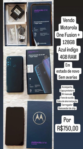 Motorola One Fusion+ Dual Sim 128 Gb Azul-índigo 4 Gb Ram