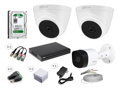 Kit De 3 Cámaras De Seguridad Dahua 5 Megapixel Full Hd