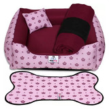 Cama Casinha Pet E Gato Kit 04 Peças Tamanho Gg Lavável 