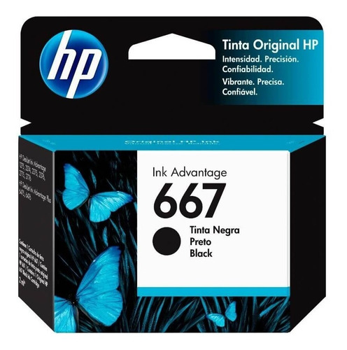 Cartucho Hp 667 Negro Original De Tinta