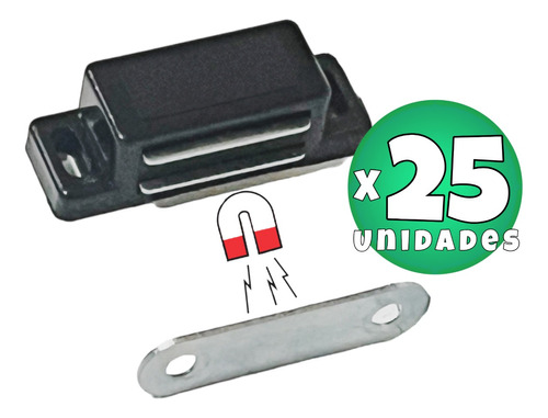 Reten Iman Magnetico 45mm Negro Puerta Alacena Mueble X25