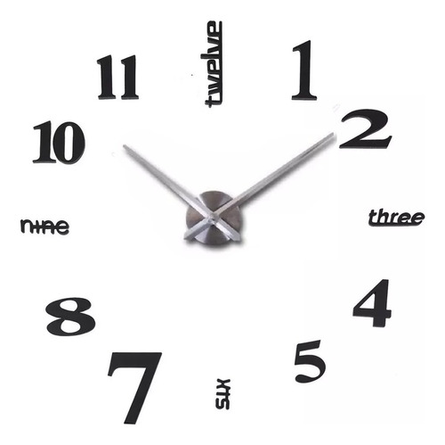 Reloj Minimalista De Pared 3d Gigante Números