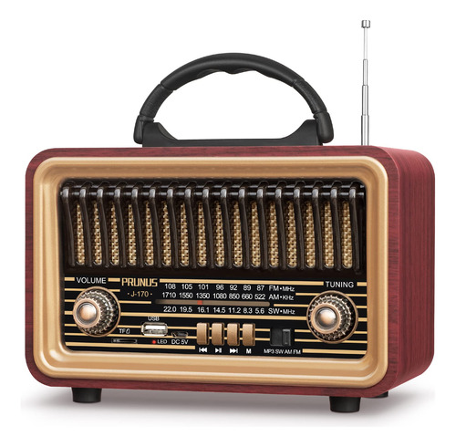 Prunus Radio Bluetooth Retro Con Altavoces De Graves Ricos,