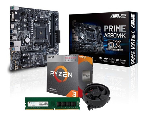 Combo Actualizacion Amd Ryzen 3 3200g + A320m Am4 + 8gb Ddr4