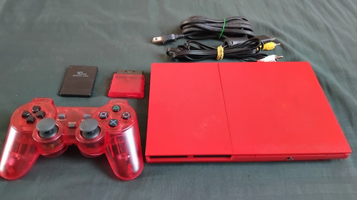 Playstation 2 Slim Edição Especial Crynson Red 