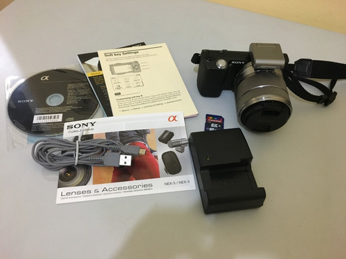 Câmera Sony Alpha Nex 5 14.2mpx 18-55 Lens Completa