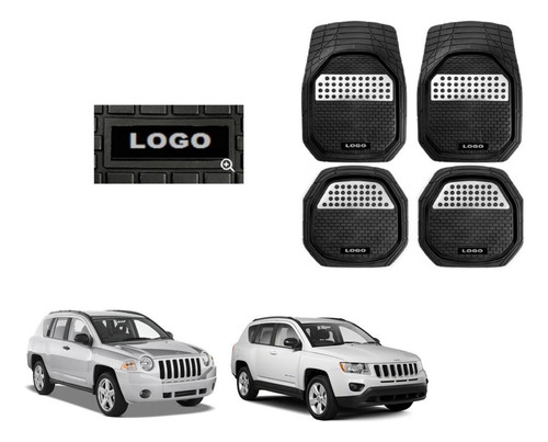 Tapetes 4pz Charola 3d Logo Jeep Compass 2007 - 2016 2017