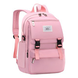 Mochila Reforçada Escolar Faculdade Espaçosa Impermeavel Top Cor Rosa