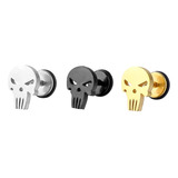 Piercing Acero Inox Diseño Calavera Hombre Mujer X2 Unidades