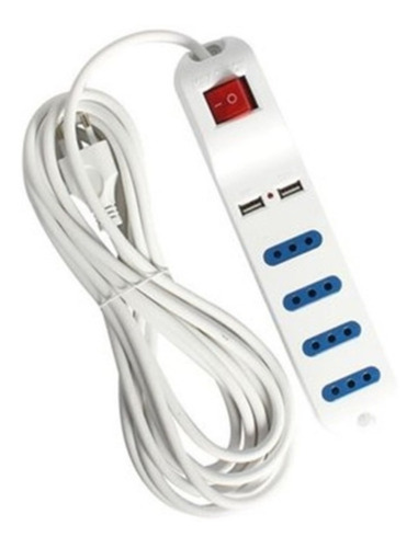 Alargador Electrico 5mt 2 Usb Blanco