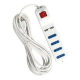 Alargador Electrico 5mt 2 Usb Blanco