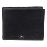 Cartera Tommy Hilfiger De Piel Plegable, Color Carbón, Para