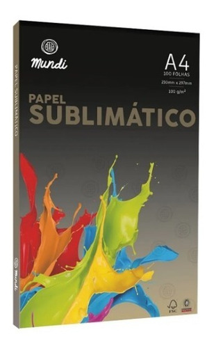 Papel Sublimático Globinho Mundi Premium A4 100 Folhas