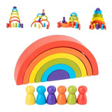 Arcoiris Colores Juguete Educativo Montessori Apilable Bebe