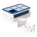 Cubetera Hielos Xl Con Tapa Oxo Color Blanco Y Azul