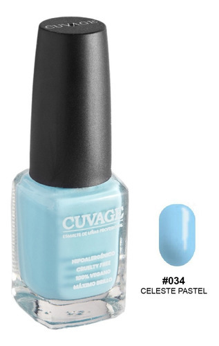 Esmaltes De Uñas Tradicional Sin Tacc Cuvage Pro Keratine Color #034 - Celeste Pastel