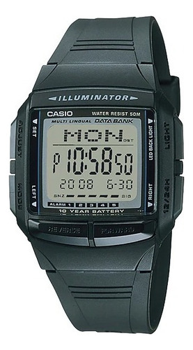 Reloj Hombre Casio Db-36-1avdf Databank Color De La Correa Negro Color Del Bisel Negro Color Del Fondo Negro