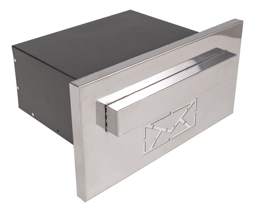 Caixa Correio Embutir Inox 20cm Profundidade Luxo Full Cor Desenho Carta Inox