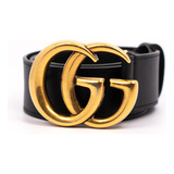 Cinturon Gucci Con Hebilla Doble G Cert Entrupy