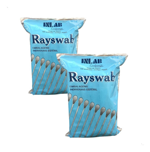 Kit Com 2 Pacotes De Swab Rayon 100 Un Cada Emb Individual