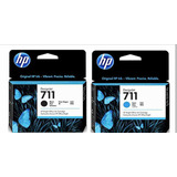 Cartuchos 711 Hp Black + Cyan Originales 