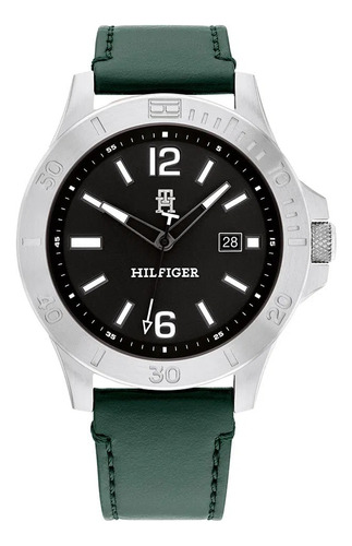 Reloj Tommy Hilfiger Hombre Cuero Verde Fecha 30m Th1710531