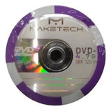 100 Dvd-r Maketech Logo 4.7gb 120 Minutos 16x Original 