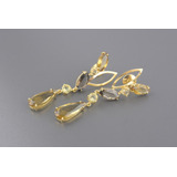 |9233| Brincos Em Ouro Amarelo 18k Com Quartzos