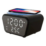 Reloj Digital Led Despertador Con Alarma Y Carga Inalambrica