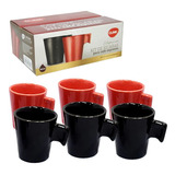 Jogo 6 Xícaras Café Expresso Porcelana  80ml Kit Elegance