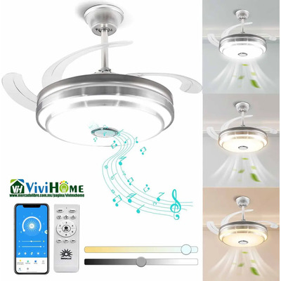Ventiladores De Techo 3 en 1 ( Luces\u002FBocinas\u002FAbanicos) 3 Colores con Control Remoto ( VIVIMXHOME ) | Meses sin interés