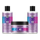  Kit Shampoo E Condicionador + Creme De Tratamento Inoar 4d