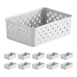 10 Cestas Organizadoras Rattan P 19 X 13 X 6,5cm