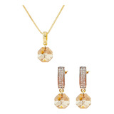 Conjunto Amelia Bañado Oro 24k Con Cristales De Swarovksi®