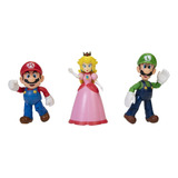 Super Mario Bros Set 3 Figuras Muñecos Luigi Peach Original