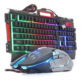 Kit Teclado Mouse Gamer Iluminado Bk3000 Metal Semi Mecânico