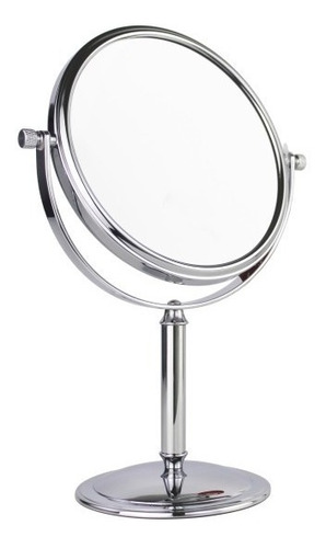 Espejo Aumento 7x Baño Plateado Reversible Maquillaje Topbuy