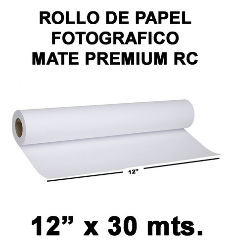 Rollo De Papel Fotográfico Profesional 12x30m Mate Premium