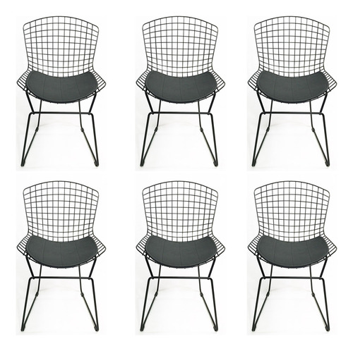 Kit 6 Cadeiras Bertoia Preta - Poltronas Do Sul