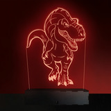 Lampara Led 3d Rgb Velador Acrilico Holograma Dinosaurio Rex