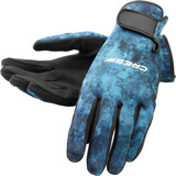 Guantes Cressi Hunter Camo Blue Y Brown Pesca Neopreno 2mm