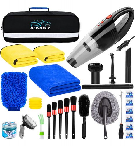 Hlwdflz Kit De Limpieza Para Lavado De Autos De 30 Piezas: A